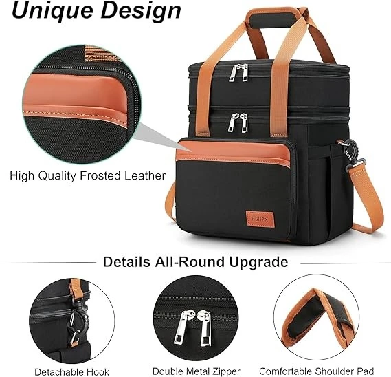 Large Double Deck Lunch Bag